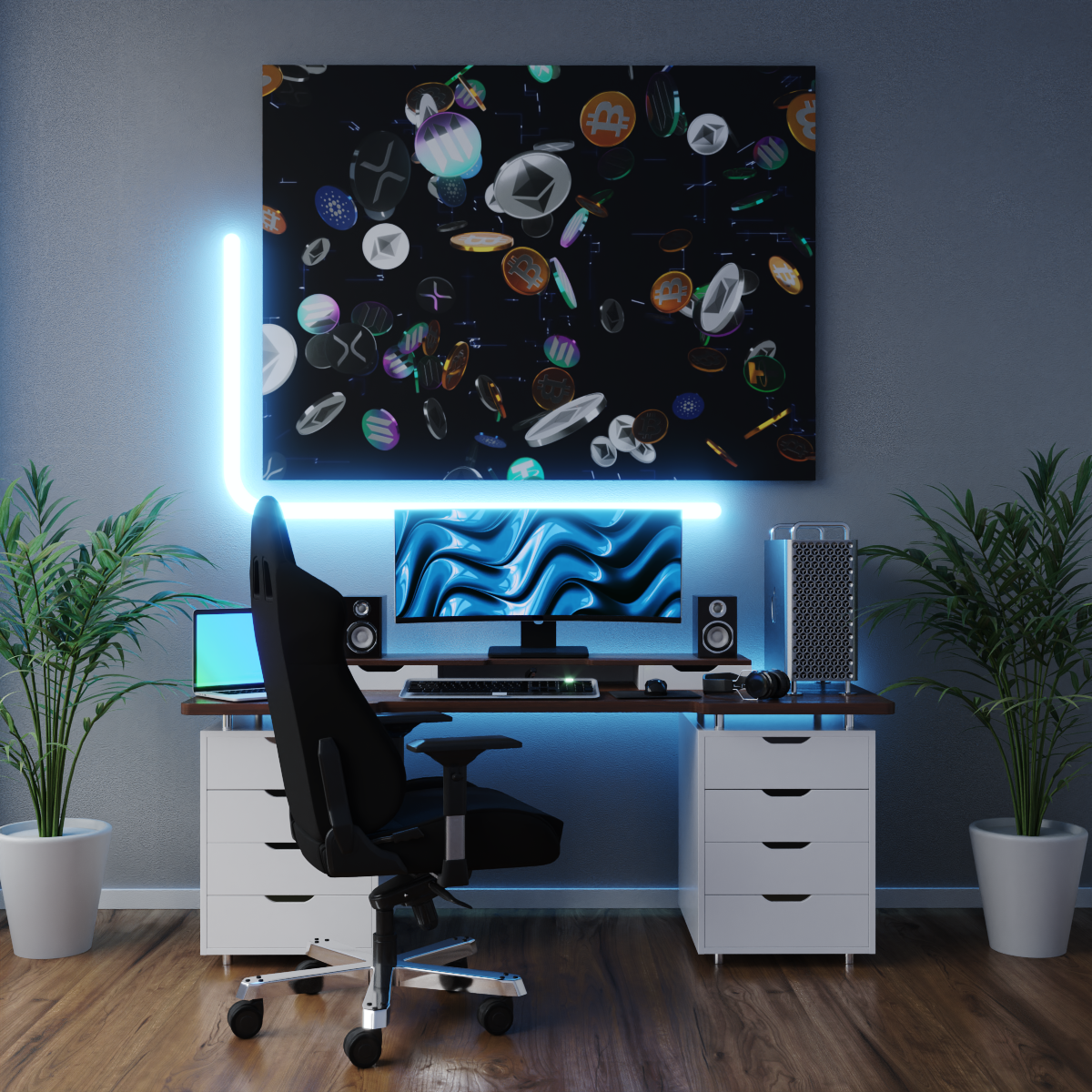 Crypto Galaxy Canvas Wall Art