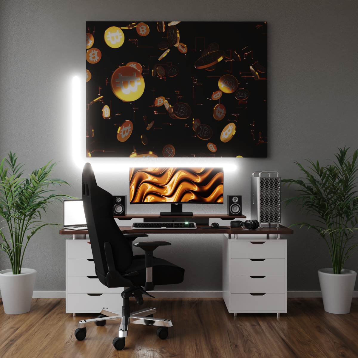 Bitcoin Cascade Canvas Wall Art